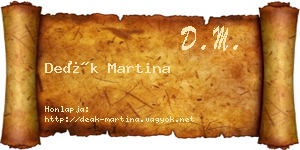 Deák Martina névjegykártya